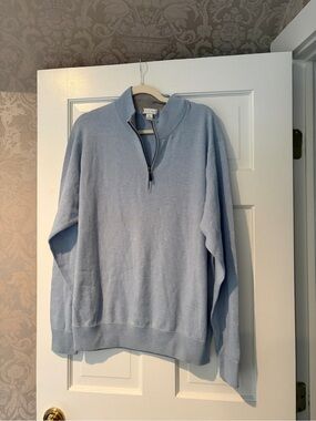 Light Blue Quarter-Zip Sweater Peter Millar xl men’s wool cashmere